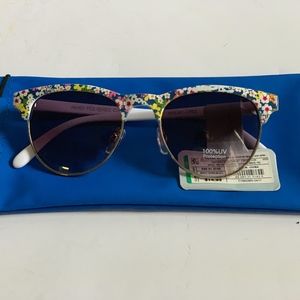 Women's Retro Sunglasses- White Floral